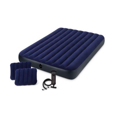 China Intex 64765 Classic Foldable Queen Air Mattress with Hand Pump Inflatable Mattress for Camping for sale