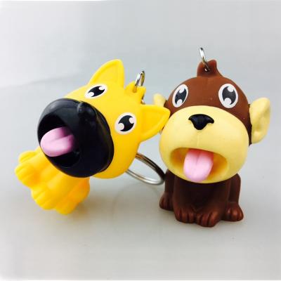 China Promotional Items Novelty Relaxation Toy Dog Squeeze Pop Out Eco-friendly Cute Animal Keychain for sale