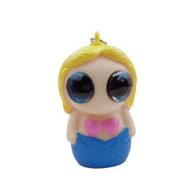 China Promotional Lovely Gift Glitter Eyes Plastic Mermaid Snap Button Plastic Custom Keychains For Promotion for sale