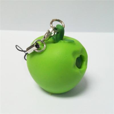 China Promotional Custom PVC Keychains Cute Berry Fruit Gift 3d Apple Shaped Squishy Rubber Key Rings for sale