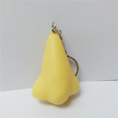 China Promotion Gift Custom 3d Runny Nose Rubber Keychains , Promotional Squeeze Nose PVC Keychains for sale