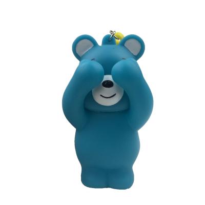 China OEM and ODM main chain 3d vinyl toy bear PVC hand wave squeeze promotion gift plastic cartoon soft bear rubber toys for sale for sale