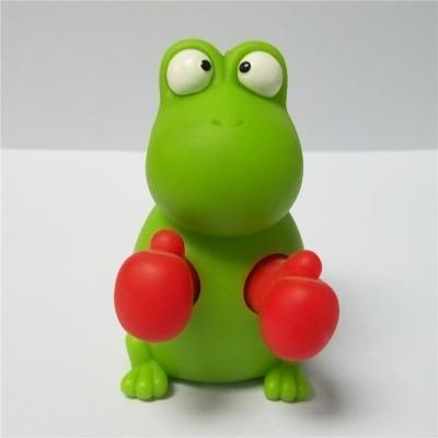 China 3d Keychains Promotional Cartoon Frog Boxing Gift Snap Button Animal Keychains With Red Boxing for sale