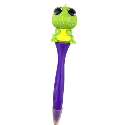 China Pen Custom 3d promotional popeyed crocodile ballpoint pens sparkle eyes snap alligator plastic pens for sale