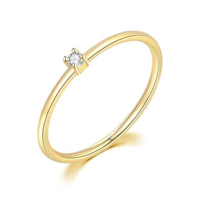 China CLASSIC Simple Minimalist Korean Female Gift 14K Gold Plated Girl's Style JK0188 Copper Ring for sale