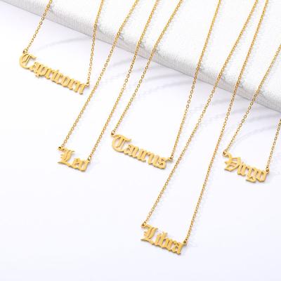 China JKN002 Custom Letter Necklace Women 10K 12K 14K Gold Plated Necklace Custom Necklaces Romantic Fashion for sale