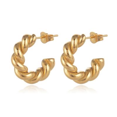 China JK0501 CLASSIC Gold Plated Cute Tasty Earring Circle Chain Rope Earring Wholesale Fashionable Jewelry for sale