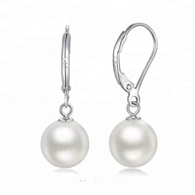 China CLASSIC Fashion Factory Supply Simple Design Customized Logo Pearl Pendant Dangles Earrings Gift Party Wedding Natural for sale