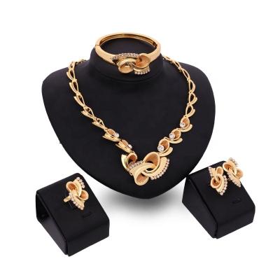 China JK0155 CLASSIC gold plating jewelry women high quality jewelry set 18k gold plating diamond XOXO jewelry set for sale