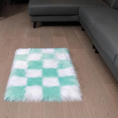 China Washable Luxury Soft Faux Sheepskin Fur Area Rugs For Bedside Floor Mat Plush Sofa Cover Seat Pad Furry Carpet Bedroom Rug for sale