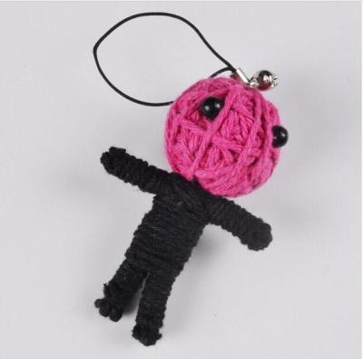 China Ring Wholesale New Style Voodoo Small Fashionable Head Doll Keychains Voodoo Dolls Accessories for sale