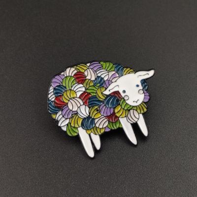 China ALLOY Fashion Colorful Cartoon Sheep Enamel Lapel Pin Badge Brooch Denim Jewelry Enamel Pin for sale