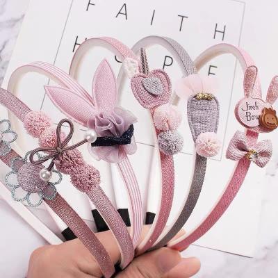 China Fashion Kids Colors Bow Ear Headbands Lovely Cute Girls Bowtie Cartoon Hair Hoop Hairbands Kids Hair Accessories Hair Bands for sale