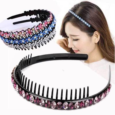 China Fashion Headband Fashion Headband Framing Headband Men Women Sports Hair Circle Band Unisex Top Metal Bangs Flower Rhinestone Hair Accessories for sale