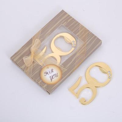 China Alloy Wedding Anniversary 50 Years Creative Bottle Opener Gift Prestent Anniversary Keepsake Gifts For Guest Gift for sale