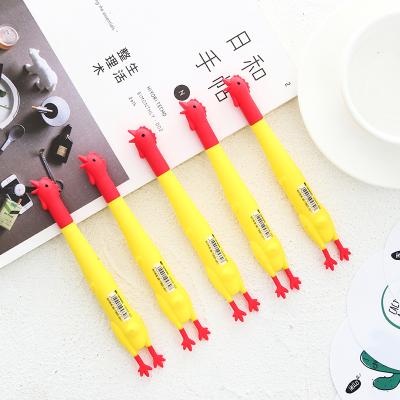 China Promotional Cute Gel Pen Creative Silicone Stationery Screaming Chicken Gel Pen for sale