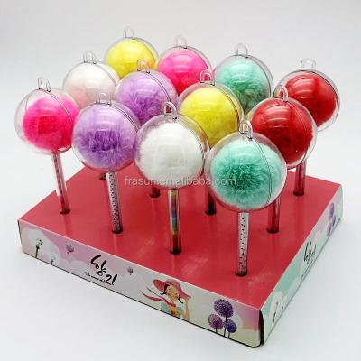 China Promotional Soft Touch Corloring Very Very Cute Pom Pom Pen, Pompom Pen 12 Pcs Pen for sale