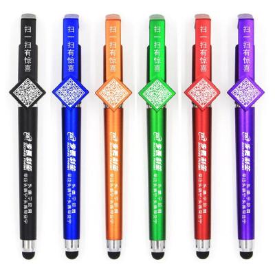 China Promotional Pen Colorful Pen Barrel Plastic QR Code Touch Screen Ball Pen For Business Gift for sale