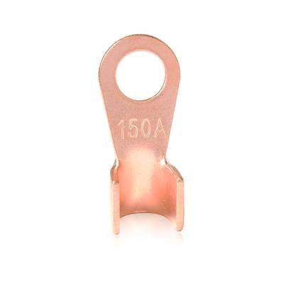 China Wire Connecting Copper Electrical Cable Terminal Hook , Tinned Copper Ring Terminals Cold Pressed Leather-Terminal for sale