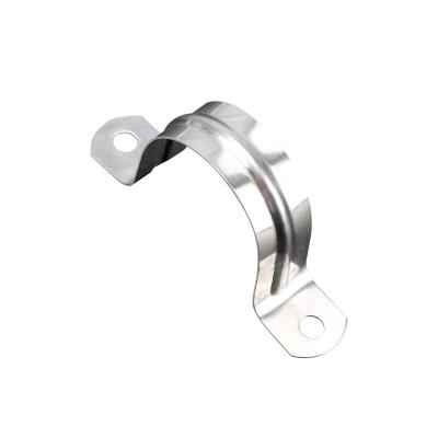 China Automotive U Type Galvanized Stainless Steel Metal Pipe Clamp Saddle Pipe Clamp for sale