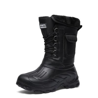 China Around 2021 Warm Black Male Boots Waterproof Winter Snow Shoe Men's Snow Boots Increasing Boots For Man for sale