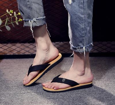 China Fashion Trend Summer Beach Stylish Single Print Spell Men Running Slipper for sale