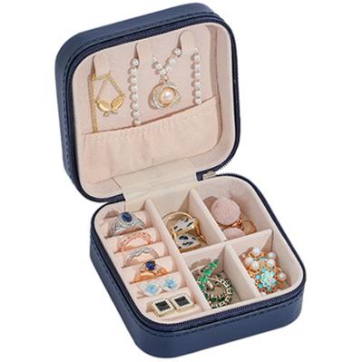 China Ladies Fashion Mini Jewelery Storage Pink Sustainable Travel Storage Custom Leather Travel Jewelry Box Finishing for sale