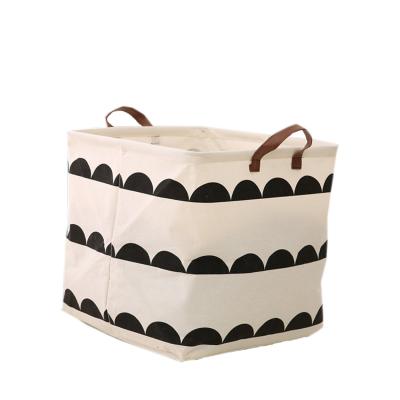 China Viable INS explosion storage basket cotton and large alphabet canvas Nordic bat folding storage box cloth toy storage box for sale