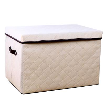 China Viable New Imitation Non-woven Canvas Storage Box Foldable Dustproof Storage Box Sundries Storage Box for sale