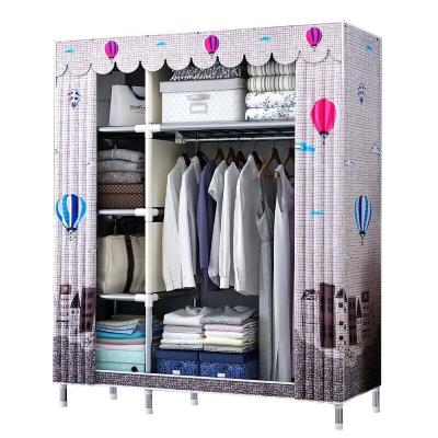 China Portable, foldable simple wardrobe, no installation, no need to install, all-in-one convenient dormitory hangers on the floor, movable well for sale