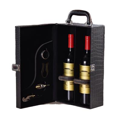 China 2pcs viable in the regular red wine bottle of common red wine packaging, general gift box packaging, wine suitcase can bring wine utensils for sale