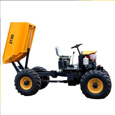 China Construction Off Road Farm Garden Use 4 Wheel Drive ZY100 1 Ton Dumper Truck 12 Hp Diesel 4x4 For Sale for sale