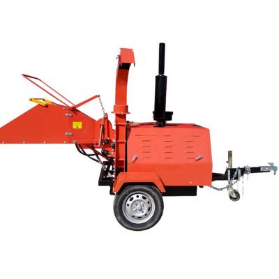 China Cultivates double gasoline diesel engine small chipper hydraulic diy wood shredder disc wood chipper for sale