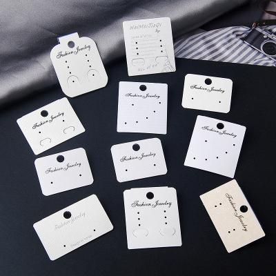 China ODM/OEM Jewelry Packaging Card Earring High-grade Black Stain Waterproof White Earring Printing Paper Label ODM/OEM Jewelry Paper Label for sale