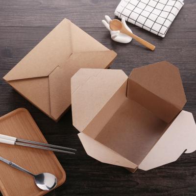 China Materials Brown Lunch Box Custom Disposable Fast Food Takeout Box Recycled Paper Paper Box for sale