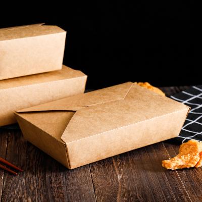 China Recycled Disposable Brown Food Materials Fried Rice Fried Chicken Restaurant American Western Fast Food Takeout Box Disposable Paper Box for sale