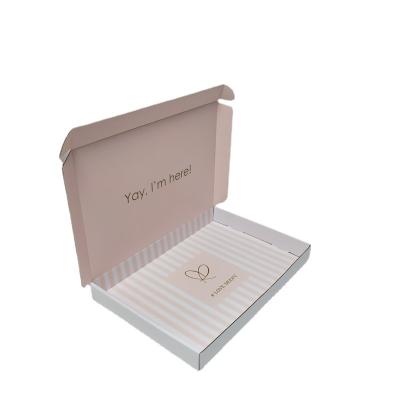 China Viable Aircraft Box Customized Bra Underwear Corrugated White Color Box JK Hanfu Clothing Box Express Customization for sale