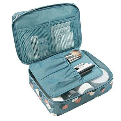 China Professional ODM/OEM Makeup Canvas Portable Travel Double Layer Case Handheld Makeup Bag Drawer Type Large for sale