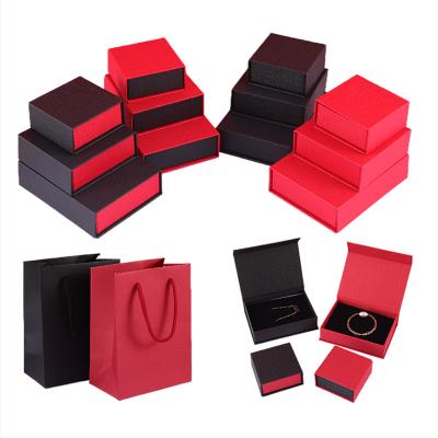 China High Quality New ODM/OEM Luxury Flipped Logo Creative Jewelry Packaging Box Set Magnetic Jewelry Box for sale