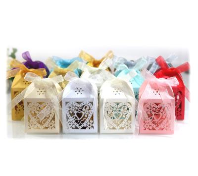 China Recycled Materials Like Hollow Box Customized Gift Boxes Wedding Candy Laser Heart Paper Wedding Chocolate Roses for sale