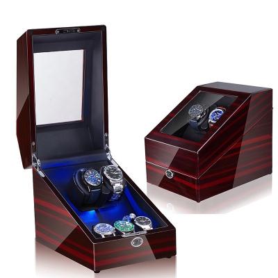 China Luxury Watch Winder With 2 Seats 3 Spinning For Watch Winder 2 Storage Slot 3 Slot Leather Inner Polished Watch Winder Box Cheap Price Black PU Appearance storage plant for sale