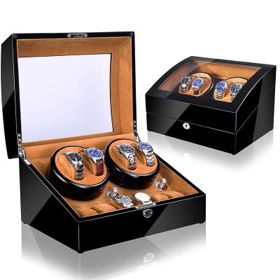 China Lightweight Mabuchi Orbit Automatic Motor Watch Luxury Led Winder Rotating Box Can Hold 4 Watches And Quartz 6 Mechanical Watches 4+6 for sale