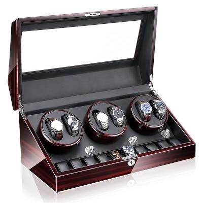 China Luxury Automatic Watch Winder Box With Quiet Engine And Low Power Consumption 6+10 Operation for sale