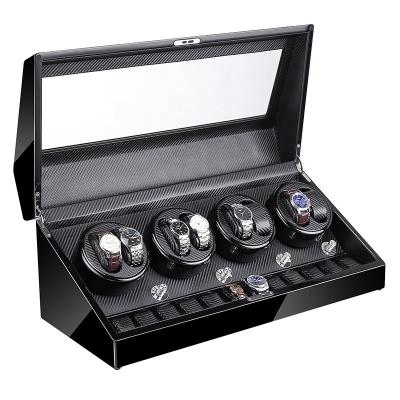 China 8+12 Luxury Wooden Watch Winder Good Quality Wristwatch Shaker Wooden Matte Box for sale