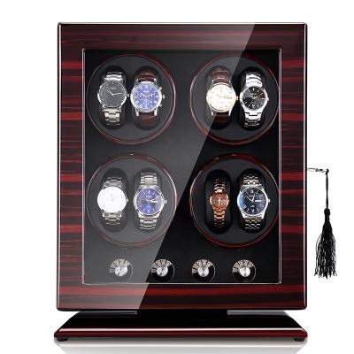 China Luxury Watch Winder for 16 Watch Gyroscope Luxury Watch Case with 4 Rotation Tables for 8 Watches Inner Automatic Leather or Velvet Orbit Watch Winder Box for sale