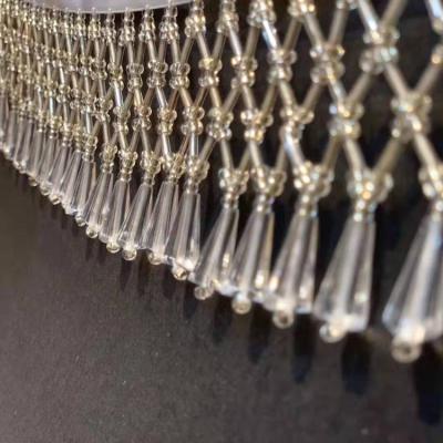 China Viable factory direct wholesale handmade beaded fabric for dress and gown edge backdrop accessory decoration JP1610 for sale