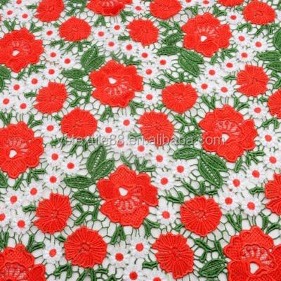 China New Colorful Bag Flower Embroidery Lace 100%Polyester Lace Fabric Wholesale for sale