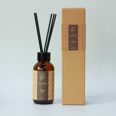 China Viable Private Label Amber Bottle Luxury Reed Essential Oil Refill Diffuser with Fiber Sticks for sale