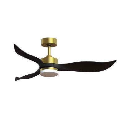 China OEM ODM Room Designer Electric LED Ceiling Fan Matt Gold Color ABS Blade 42 inch 12W LED Remote Control for sale