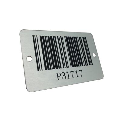 China China Customized Anodizing Laser Engrave Laser Silk Screen Printing Aluminum Metal ID Marking Tag With Barcode Or QR Code for sale